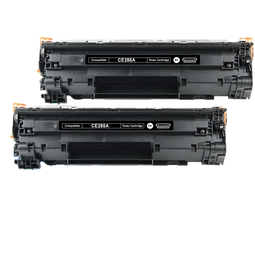 2-pack CE285A 85A black toner cartridges compatible with HP LaserJet P1102, M1132, M1212nf and Canon LBP6030, MF3010 printers