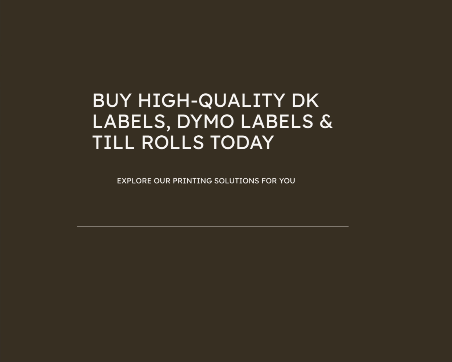 “Professional banner showcasing label printers and Brother DK labels.”
