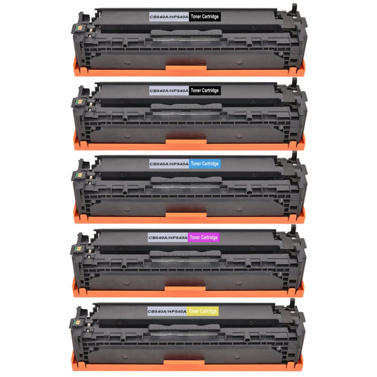 5 Toner Cartridge For HP Color LaserJet CP1210 CP1214 CP1215 CP1217 CB540A