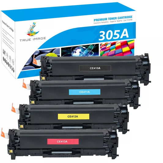 4-pack 305A toner set CE410A–CE413A compatible with HP LaserJet Pro 400 M451dn M451dw M475dn printers