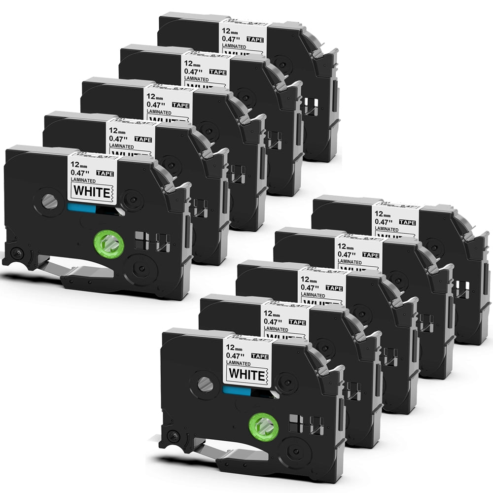 Brother TZe-231 TZ-231 12mm black on white laminated label tape compatible with P-Touch printers