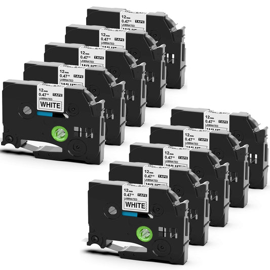 Brother TZe-231 TZ-231 12mm black on white laminated label tape compatible with P-Touch printers